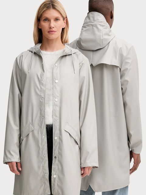 Rains kurtka 12020 Long Jacket kolor szary przejściowa 12020 - zdjęcie produktu nr 1