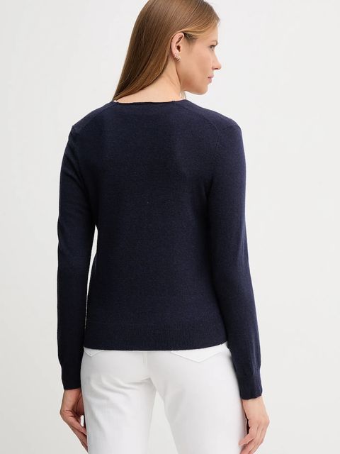 United Colors of Benetton sweter wełniany damski kolor granatowy lekki 1002D401Y