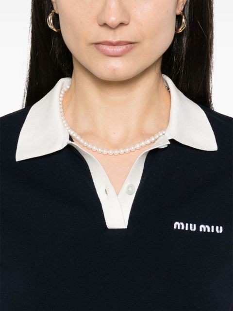 Miu Miu pleat-detail mini dress - Blue