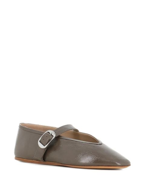 Le Monde Beryl buckle-strap leather ballet flats - Brown