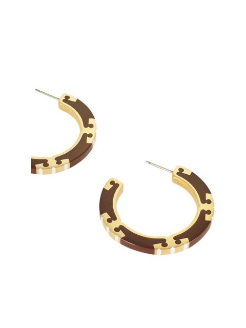 Tory Burch T Stripe hoop earrings - Gold - zdjęcie produktu nr 2