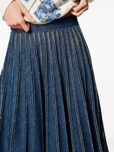 TWINSET pleated denim skirt - Blue