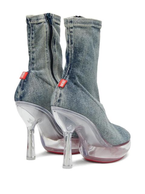 Diesel Lake denim platform boots - Blue