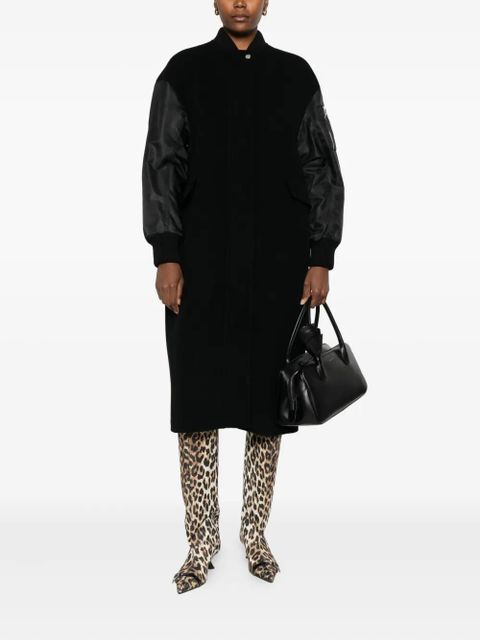 PINKO satin-sleeve wool coat - Black - zdjęcie produktu nr 2