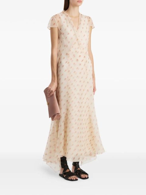 KHAITE V-neck dress - Neutrals