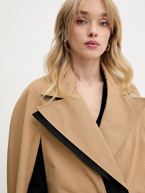 Karl Lagerfeld płaszcz damski kolor zielony przejściowy A3W15014