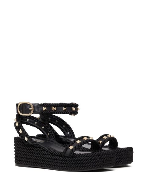 Valentino Garavani 45mm Rockstud flatform sandals - Black - zdjęcie produktu nr 2