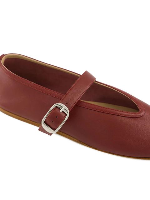 Le Monde Beryl Stella buckle-strap leather ballet flats - Red - zdjęcie produktu nr 2