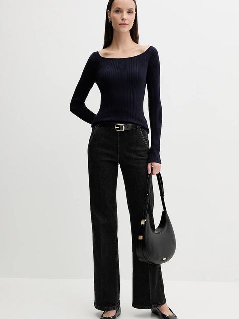 United Colors of Benetton sweter damski kolor granatowy lekki 16UYD10E7 - zdjęcie produktu nr 2