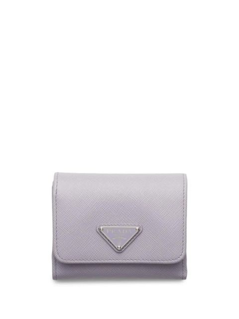 Prada triangle-logo leather wallet - Purple - zdjęcie produktu nr 1
