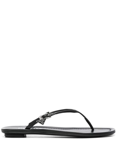 Prada enamel triangle-logo slides - Black - zdjęcie produktu nr 1