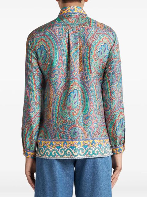 ETRO paisley-print silk shirt - Green