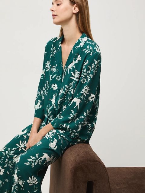 Medicine piżama damska kolor turkusowy - zdjęcie produktu nr 1