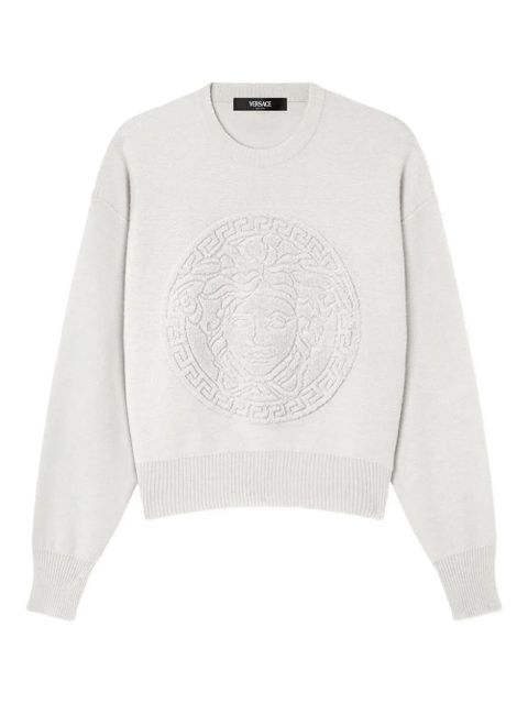 Versace Medusa-motif crew-neck sweater - Grey - zdjęcie produktu nr 1