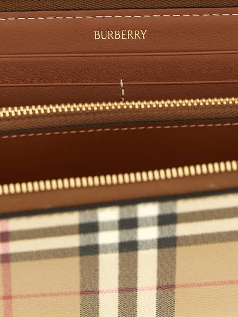 Burberry check print elmore wallet - Neutrals