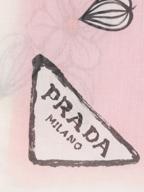 Prada floral-print scarf - Pink