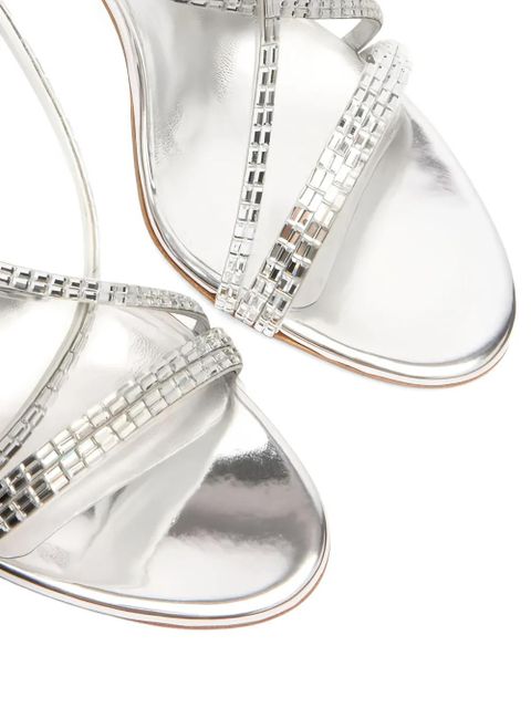 Casadei 100mm Julia crystal-embellished sandals - Grey