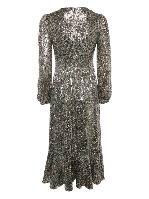 Simkhai sequin-embellished puff-sleeves midi dress - Silver - zdjęcie produktu nr 2