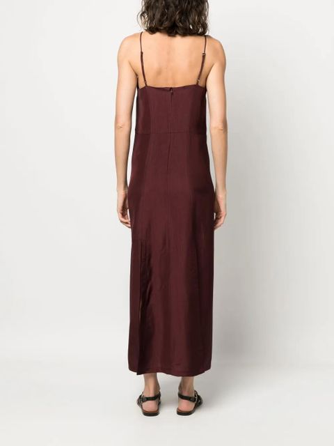 Róhe side-slits maxi slip dress - Red