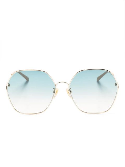 Chloé Eyewear oversized hexagonal-frame sunglasses - Gold - zdjęcie produktu nr 1