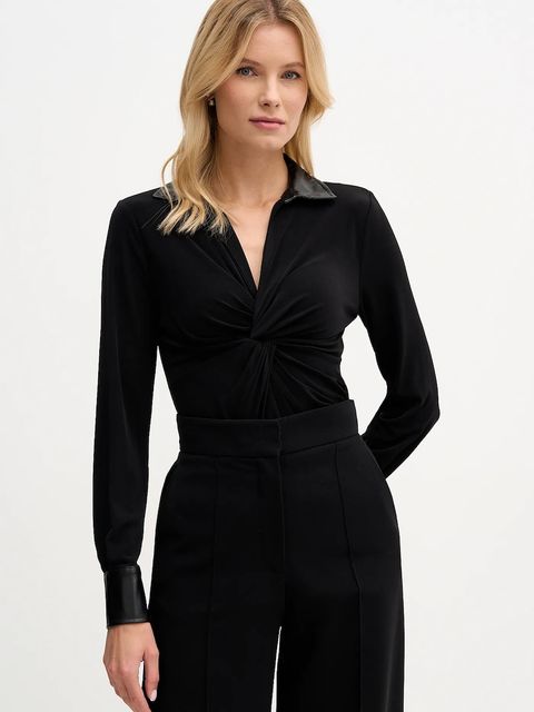 Dkny bluzka damska kolor czarny gładka WYTL0461 - zdjęcie produktu nr 1