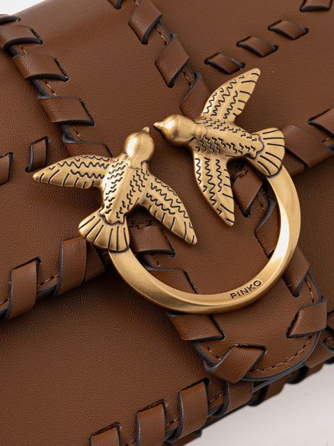 Pinko torebka skórzana kolor brązowy 100059 A2OR