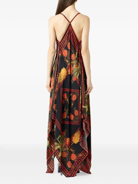 Blumarine twill floral print dress - Black