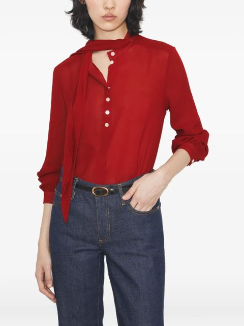 Tory Burch georgette bow blouse - Red