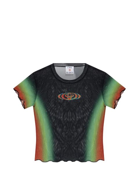 Casablanca ruffled printed top - Black - zdjęcie produktu nr 1