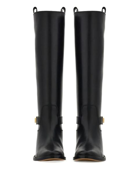 Ferragamo Hug-buckle knee-high boots - Black