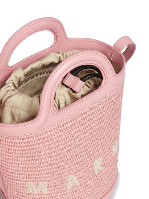 Marni mini Tropicalia woven bucket bag - Pink