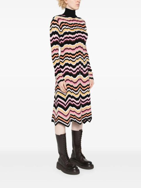 Missoni zigzag-detail midi dress - Black