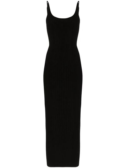 Rabanne ribbed-knit maxi dress - Black