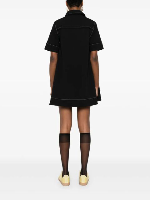 GANNI crepe mini dress - Black
