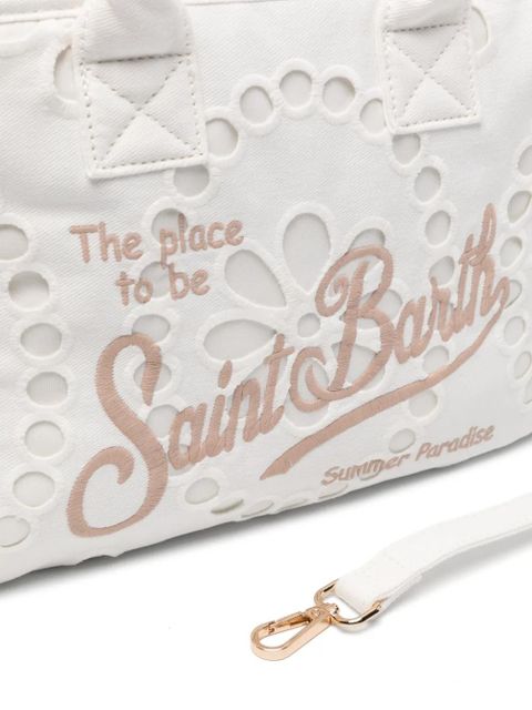 MC2 Saint Barth Colette Volant ruffled broderie-anglaise tote bag - White