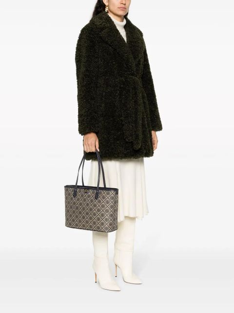 Tory Burch small T Monogram zip tote bag - Neutrals