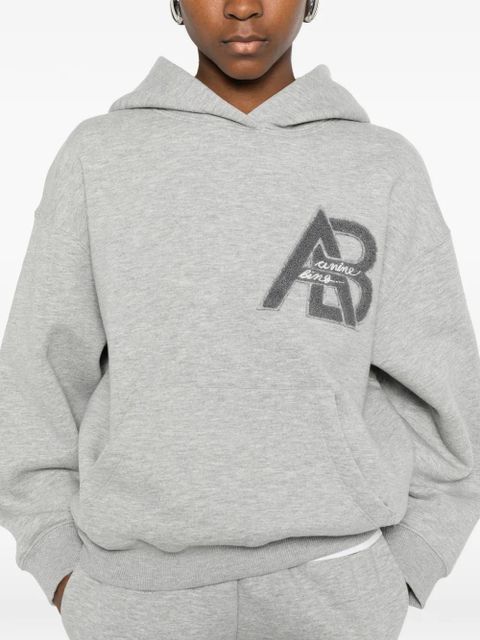 ANINE BING Jaci logo-detail hoodie - Grey