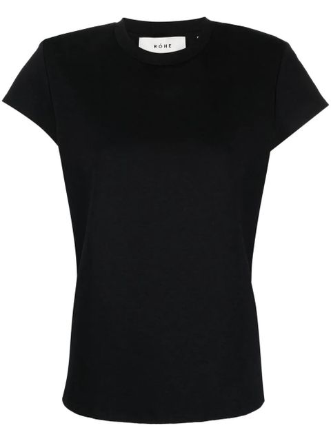 Róhe cap-sleeve crew-neck T-shirt - Black - zdjęcie produktu nr 1