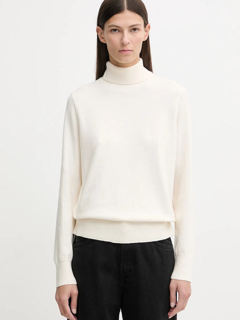 Marc O'Polo sweter damski kolor beżowy lekki z golfem 5000007462 - zdjęcie produktu nr 1