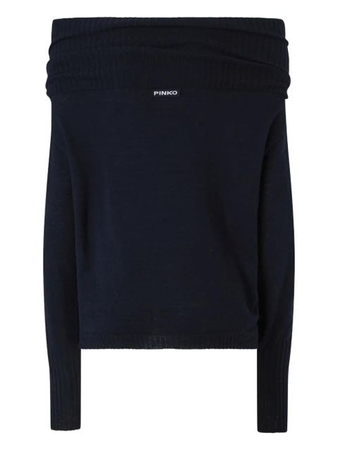 PINKO off-shoulder ribbed jumper - Blue - zdjęcie produktu nr 2