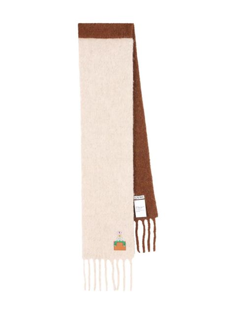 LOEWE embroidered two-tone scarf - Neutrals - zdjęcie produktu nr 1