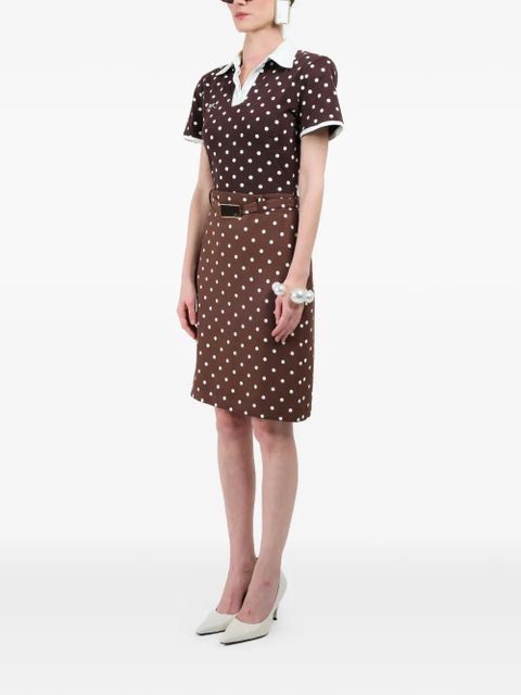 Rowen Rose polka-dots short-sleeves polo - Brown