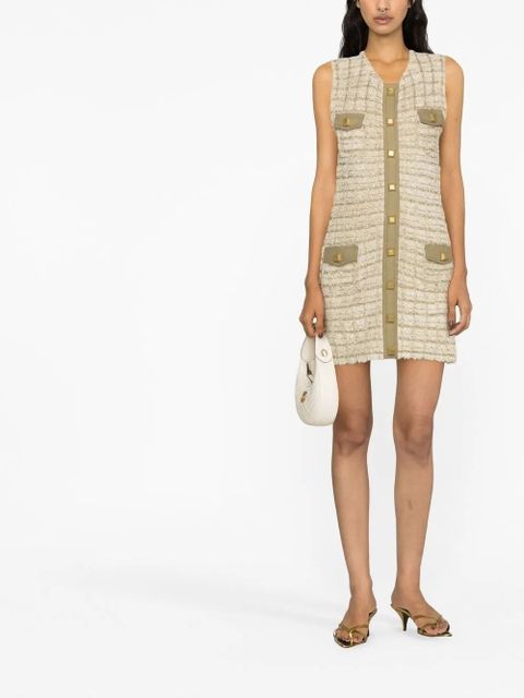 Balmain sleeveless tweed dress - Neutrals