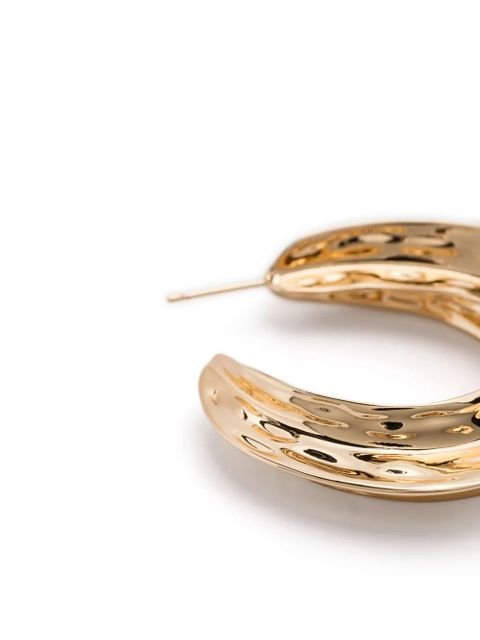 Self-Portrait sculpted hoop earrings - Gold