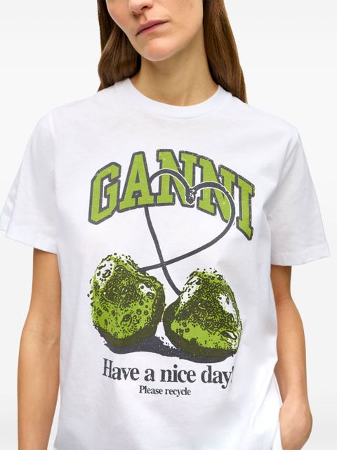 GANNI printed T-shirt - White