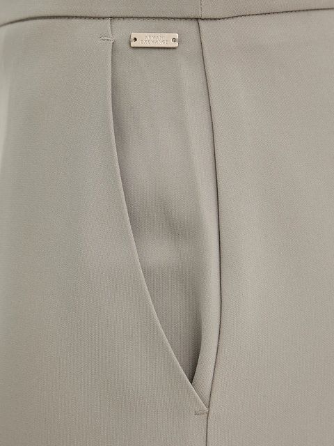 Armani Exchange spodnie damskie kolor zielony proste high waist XW001264 AF16148