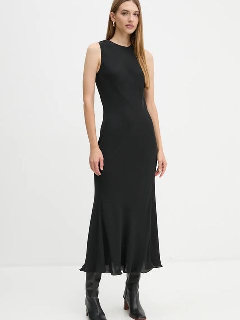 Calvin Klein sukienka kolor czarny maxi rozkloszowana K20K207689