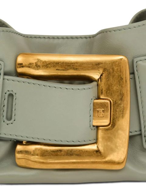 Balmain mini Anthem leather clutch bag - Blue