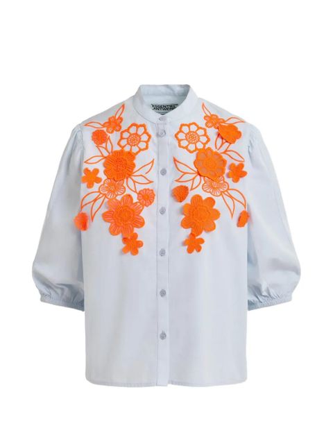 Essentiel Antwerp Jorja floral-embroidered shirt - Blue - zdjęcie produktu nr 1