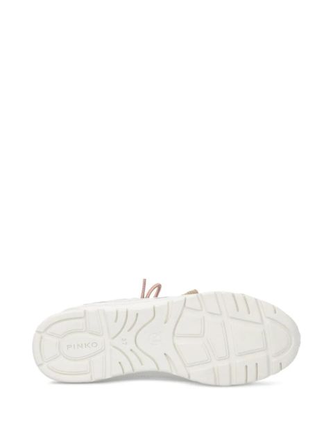 PINKO logo-lettering lace-up sneakers - White
